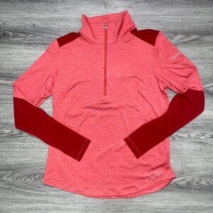 Columbia Long Sleeve Women's Heather Red 1/4 Zip Pullover Omni-Shade